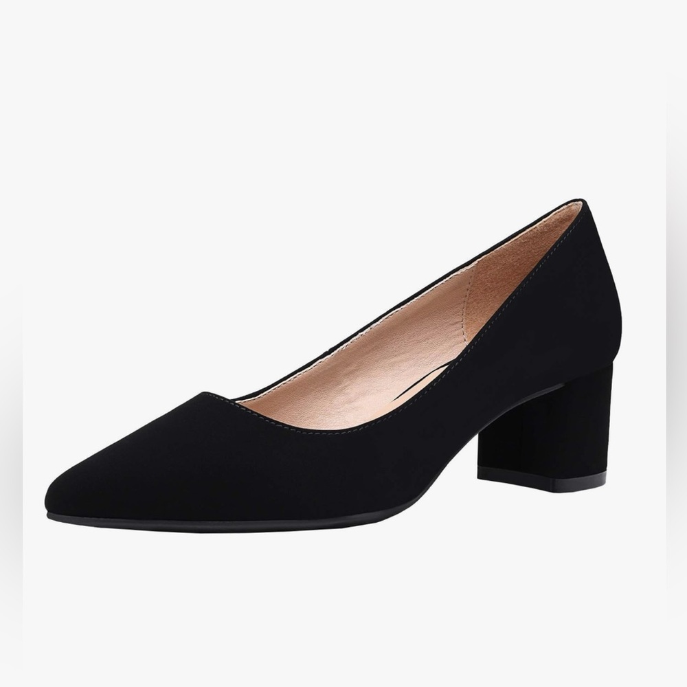 Black Pointed Toe Block Heel | Size 9.5